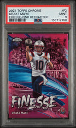 2024 Topps Chrome Pink Refractor Drake Maye #F-2 PSA 9