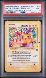 2021 Pokemon Celebrations Black Star Promo Classic Collection Holo Birthday Pikachu #24 PSA 9