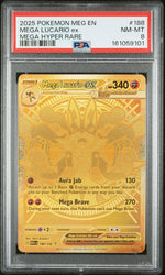 2025 Pokemon Mega Evolution Mega Hyper Rare Mega Lucario Ex #188 PSA 8