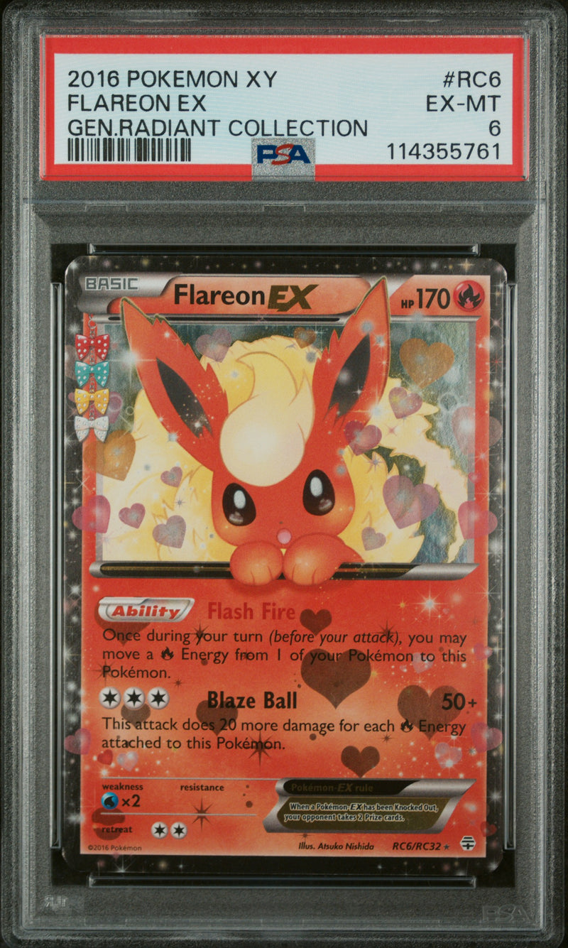 2016 Pokemon XY Generations Radiant Collection Flareon Ex #RC6 PSA 6
