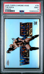 2025 Topps Chrome WWE Mania the Rock #MNATR PSA 9