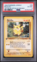 1999 Pokemon Jungle W Stamp Duelist Magazine 1st Edition Pikachu #60 PSA 6