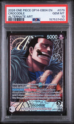 2026 One Piece the Azure Sea's Seven Alternate Art Crocodile #OP14-079 PSA 10