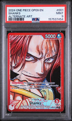 2024 One Piece Emperors In the New World Alternate Art Shanks #OP09-001 PSA 9