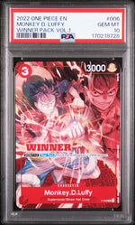 2022 One Piece Promos Winner Pack Vol.1 Monkey D. Luffy #6 PSA 10