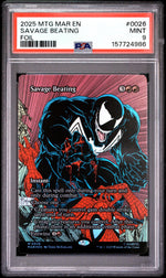 2025 Magic the Gathering Marvel's Spider-Man: Source Material Foil Savage Beating #0026 PSA 9