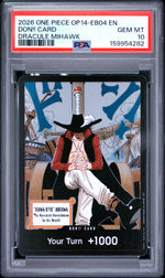 2026 One Piece Op14-Eb04-The Azure Sea's Seven Dracule Mihawk Don Card PSA 10