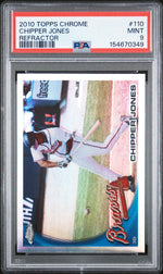 2010 Topps Chrome Refractor Chipper Jones #110 PSA 9