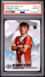 2025 Topps UEFA Club Competitions Ultimate Stage Chrome Lennart Karl #US33 PSA 10