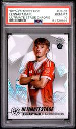 2025 Topps UEFA Club Competitions Ultimate Stage Chrome Lennart Karl #US33 PSA 10