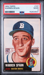 1953 Topps Warren Spahn #147 PSA 2
