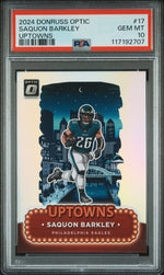 2024 Donruss Optic Uptowns Saquon Barkley #17 PSA 10