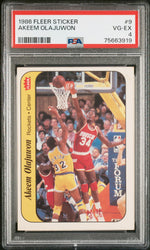 1986 Fleer Stickers Hakeem Olajuwon #9 PSA 4