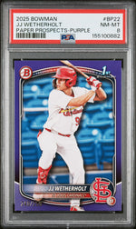 2025 Bowman Purple JJ Wetherholt #BP22 PSA 8