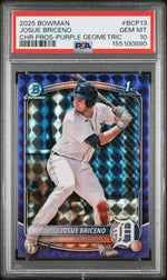 2025 Bowman Bowman Purple Geometric Refractor Josue Briceno #BCP-13 PSA 10