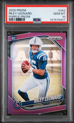 2025 Panini Prizm Purple Prizm Riley Leonard #342 PSA 10