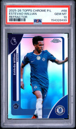2025 Topps Chrome English Premier League Refractors Estevao Willian #68 PSA 10
