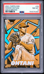 2021 Topps Fire Gold Minted Shohei Ohtani #26 PSA 8