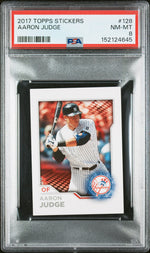 2017 Topps Stickers Aaron Judge #128 PSA 8