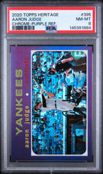 2020 Topps Heritage Chrome Purple Refractor Aaron Judge #THC395 PSA 8