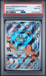 2024 Pokemon Scarlet and Violet Stellar Crown Illustration Rare Squirtle #148 PSA 8