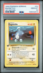 1999 Pokemon Base Set German 1st Edition Magnetilo #53 PSA 10
