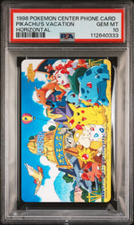 1998 Pokemon Center Phone Card Horizontal Pikachu's Vacation PSA 10
