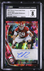 2021 Prizm Draft Picks #DPA-LAN Landon Dickerson Autographs Auto CGC 8