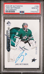 2020 SP Authentic Future Watch Autograph Jake Oettinger #160 /999 PSA 10