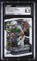 2025 Prizm #298 Saquon Barkley White Disco CGC 8.5