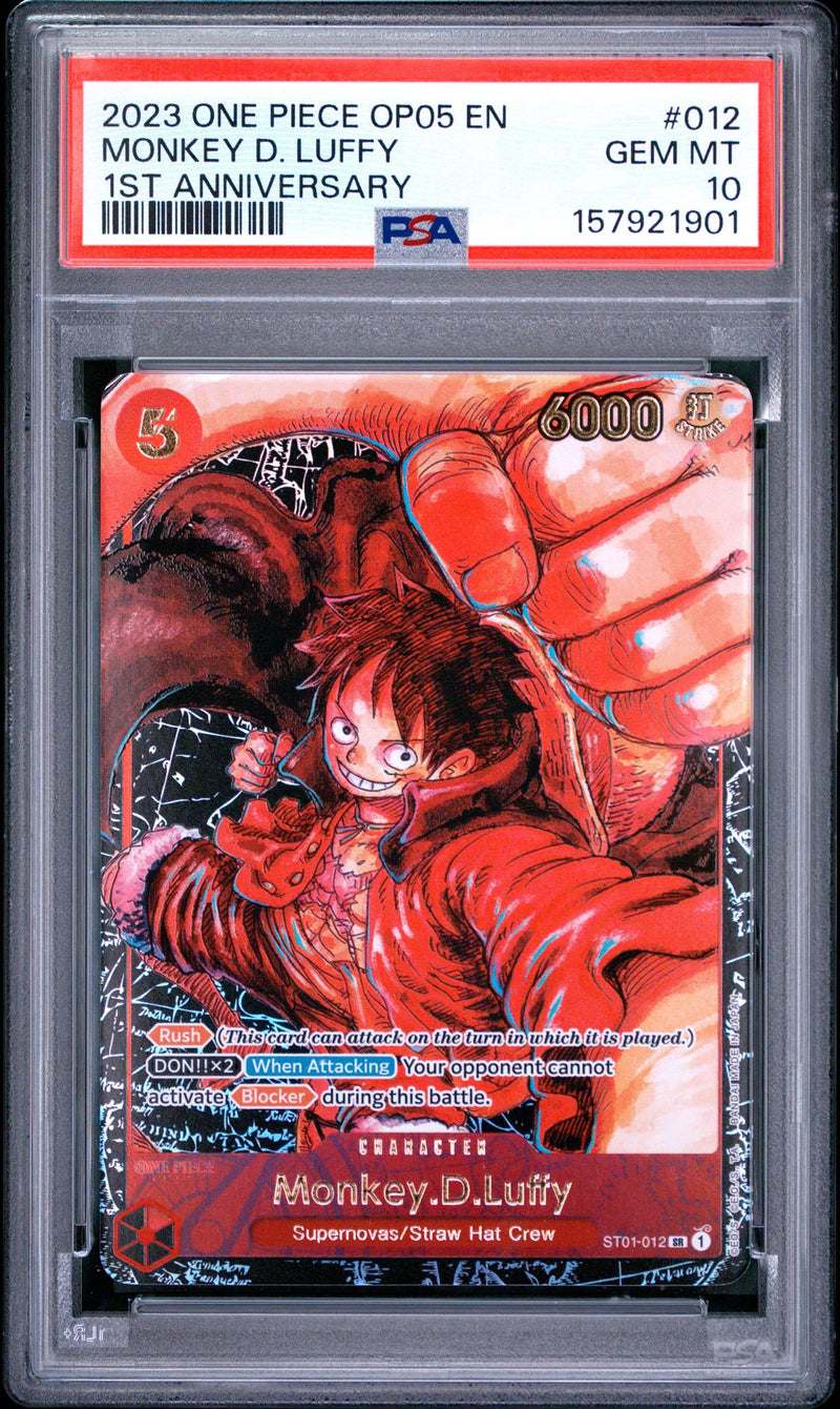 2023 One Piece Awakening of the New Era 1st Anniversary Monkey D. Luffy #ST01-012 PSA 10