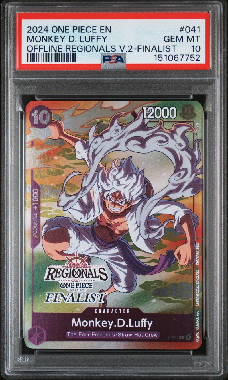 2024 One Piece Promo Offline Regional Finalist Volume 2 Monkey D. Luffy #P-041 PSA 10