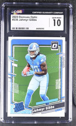 2023 Donruss Optic Jahmyr Gibbs #236 Rated Rookie CGC 10