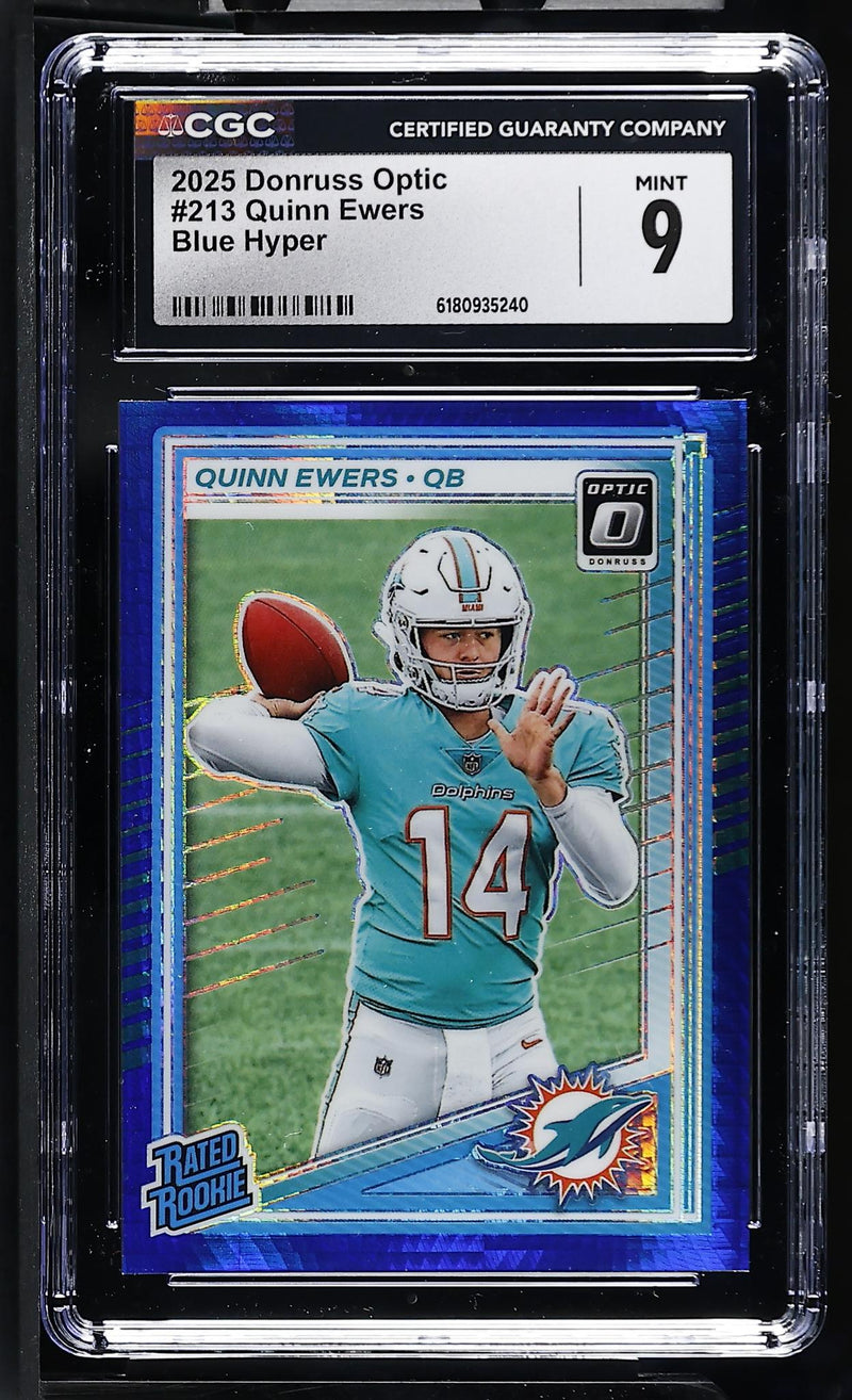 2025 Donruss Optic #213 Quinn Ewers Blue Hyper CGC 9