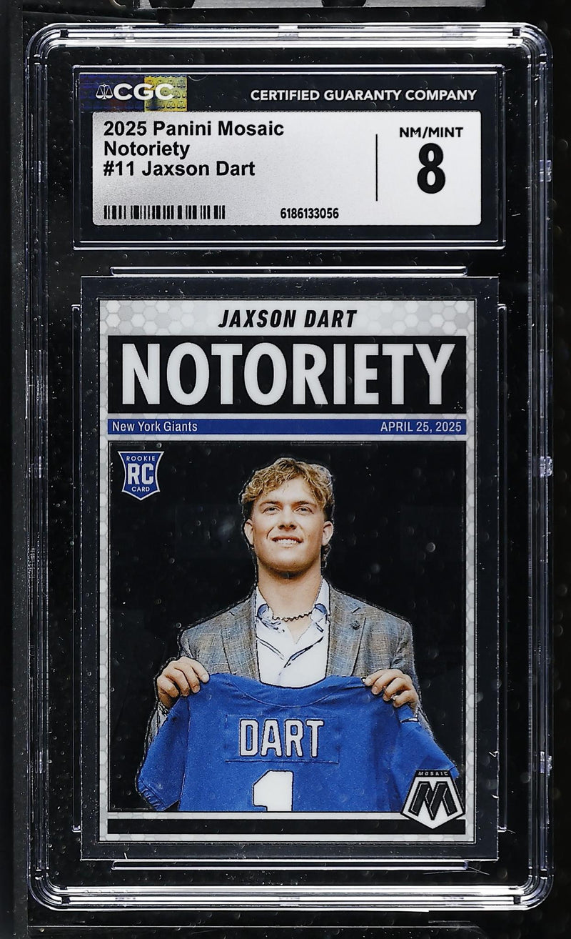 2025 Mosaic #11 Jaxson Dart Notoriety CGC 8