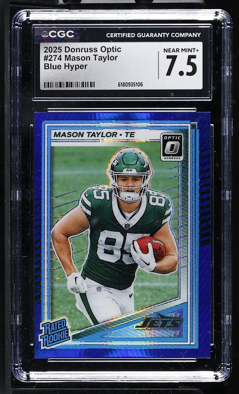 2025 Donruss Optic #274 Mason Taylor Blue Hyper CGC 7.5