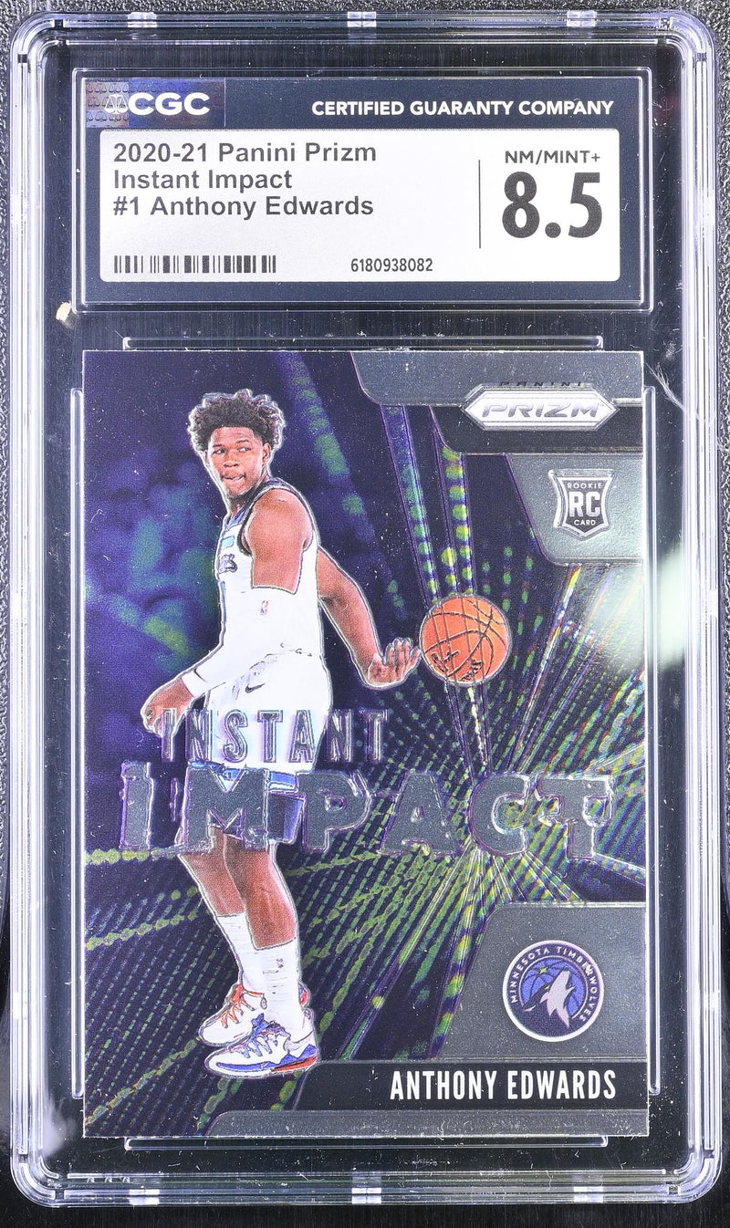 2020 Prizm #1 Anthony Edwards Instant Impact CGC 8.5