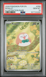2026 Pokemon Mega Evolution Perfect Order Illustration Rare Rowlett #090 PSA 10