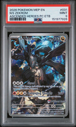2026 Pokemon Mega Evolution Ascended Heroes Pokemon Center Elite Trainer Box N's Zekrom #031 PSA 9