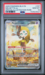 2025 Pokemon Scarlet and Violet Black Bolt Special Illustration Rare Meloetta Ex #167 PSA 10