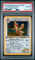 2000 Pokemon Gym Heroes 1st Edition Holo Lt. Surge's Fearow #7 PSA 8