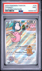 2024 Pokemon Scarlet and Violet Twilight Masquerade Illustration Rare Chansey #187 PSA 9