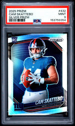 2025 Panini Prizm Prizms Silver Cam Skattebo #432 PSA 9