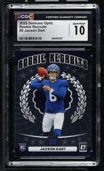 2025 Donruss Optic #2 Jaxson Dart Rookie Recruits CGC 10