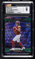 2024 Prizm #24 Jayden Daniels Fireworks CGC 9