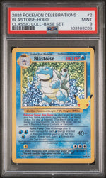 2021 Pokemon Celebrations Classic Collection Base Set Holo Blastoise #2 PSA 9