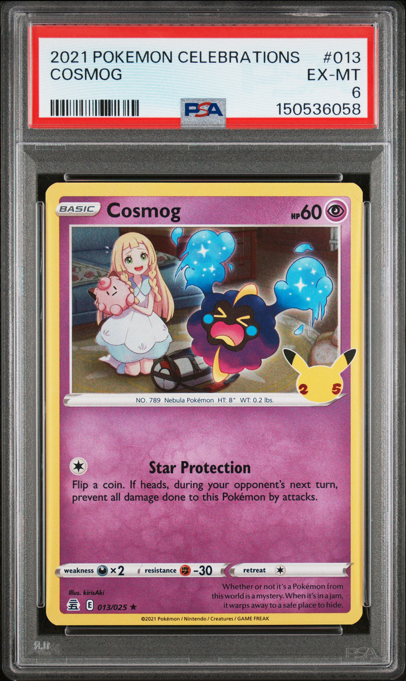 2021 Pokemon Sword and Shield Celebrations Cosmog #13 PSA 6