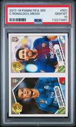 2017 Panini Fifa 365 Stickers Cristiano Ronaldo/Lionel Messi #501 PSA 10
