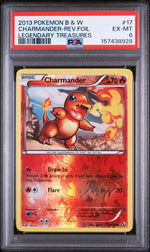 2013 Pokemon Black and White Legendary Treasures Reverse Holo Charmander #17 PSA 6