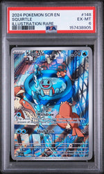 2024 Pokemon Scarlet and Violet Stellar Crown Illustration Rare Squirtle #148 PSA 6